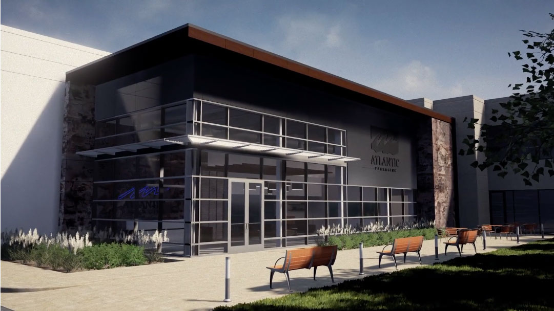 Early Rendering of the Exterior Front of the Packaging Solution Center